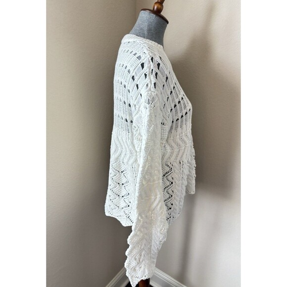 Kut From The Kloth Size Large Ivory Malia Crochet Knit Sweater - Picture 7 of 9